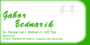gabor bednarik business card